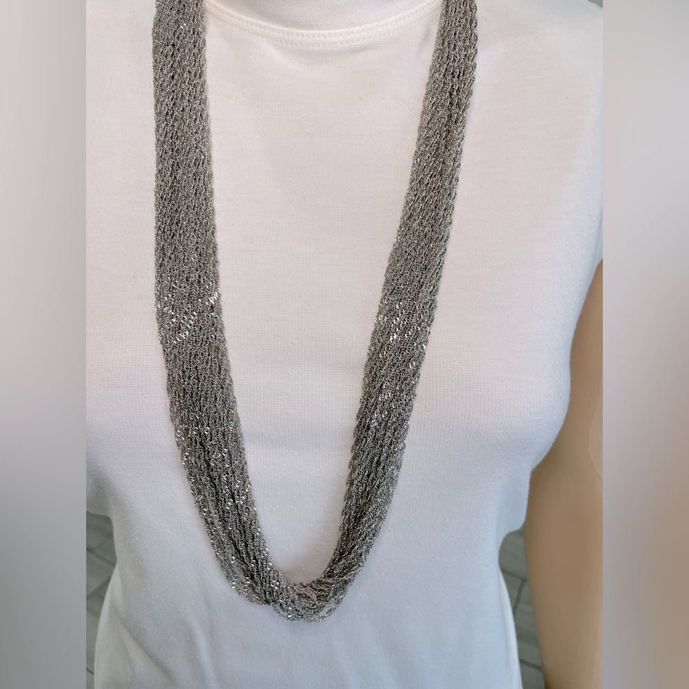 Silver Necklace multilayer brand Natasha